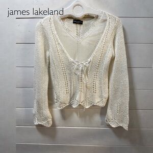 JAMES LAKELAND – White Open-Knit Sweater – Y2K Style – Made in Italy size 42